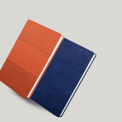 Customized Orange and Blue Notebook with Logo