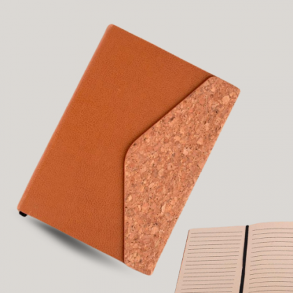 Customized Orange and Cork Notebook with Logo