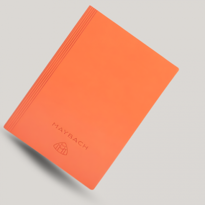 Customized Orange Leather A5 Notebook with Logo