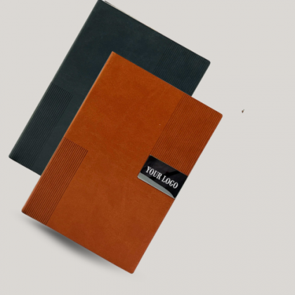 Customized Orange Leather Notebook with Logo