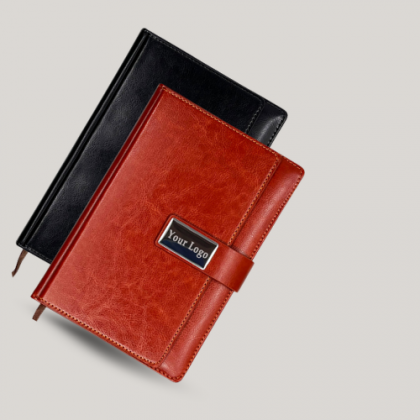 Customized Red and Black Notebook with Logo