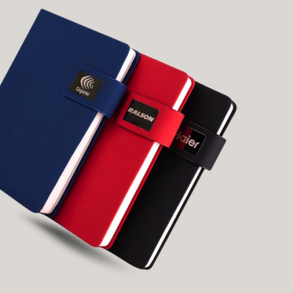 Customized Red, White, and Blue Notebook with Logo