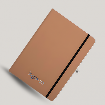 Customized Tan Leather A5 Notebook with Logo