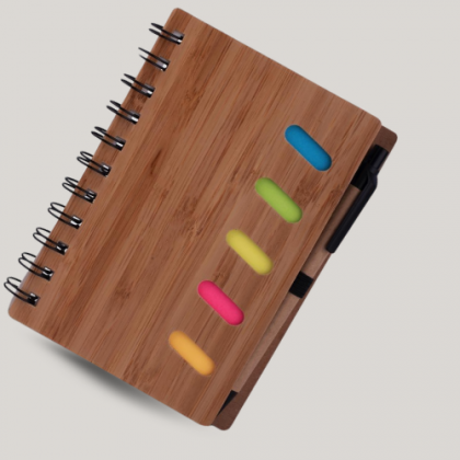 Customized Wood and Pink Notebook with Logo