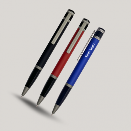 Customized Black, Blue & Red Metal Pens with Logo