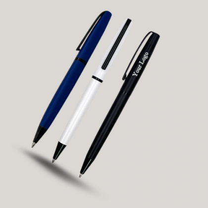 Customized Blue & Black Metal Ball Pens with Logo