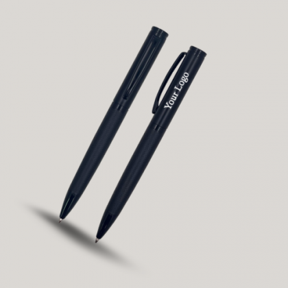 Customized Blue & Black Metal Pens with Logo