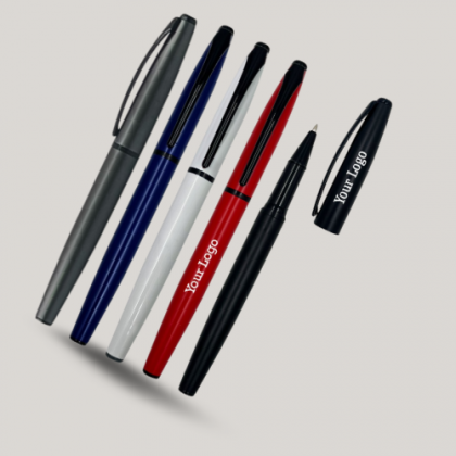 Customized Blue, Black & Red Metal Roller Pens with Logo