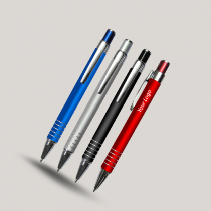 Customized Blue, Grey, Black & Red Metal Ball Pens with Logo