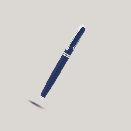 Customized Blue & Silver Metal Pen with Logo