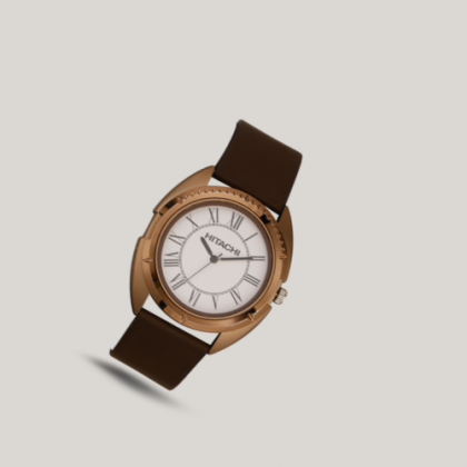 Customized Brown Leather Wristwatch with Logo