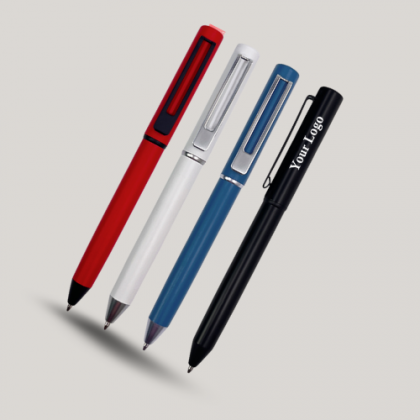 Customized Red, Blue & Black Metal Pens with Logo