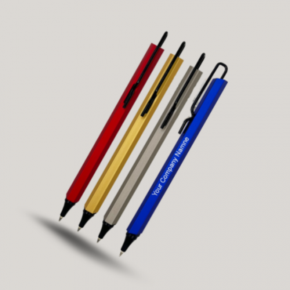 Customized Red, Gold & Blue Metal Pens with Logo