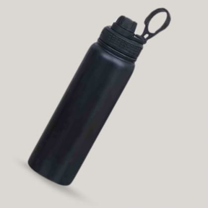 Customized Black Flip-Top Water Bottle with Handle and Logo