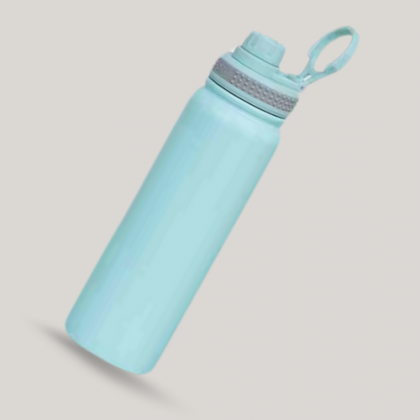 Customized Light Blue Water Bottle with Handle and Logo