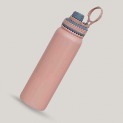 Customized Pink Water Bottle with Handle and Logo