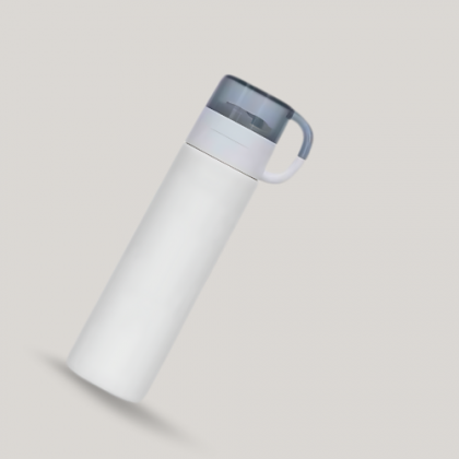 Customized White Flip-Top Water Bottle with Logo