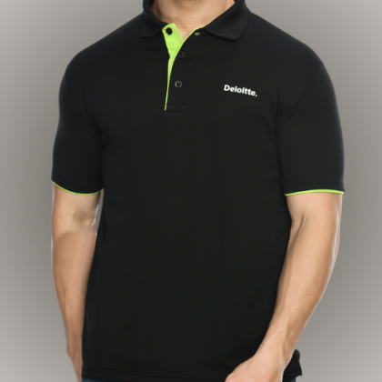 Customized Black Polo T-Shirt with Logo