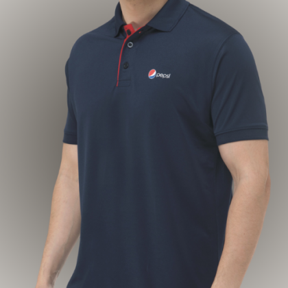 Customized Dark Blue Polo T-Shirt with Logo