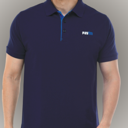 Customized Dark Blue Polo T-Shirt with Logo