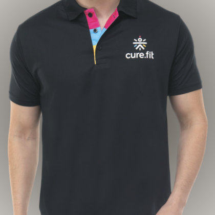 Customized Dark Grey Polo T-Shirt with Logo