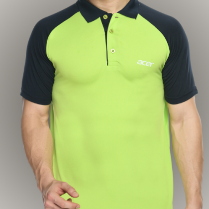 Customized Green and Black Polo T-Shirt with Logo