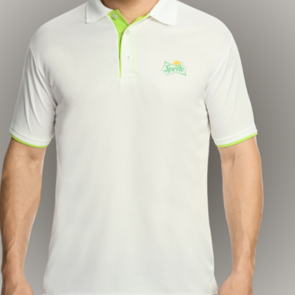 Customized Grey and Green Polo T-Shirt with Logo