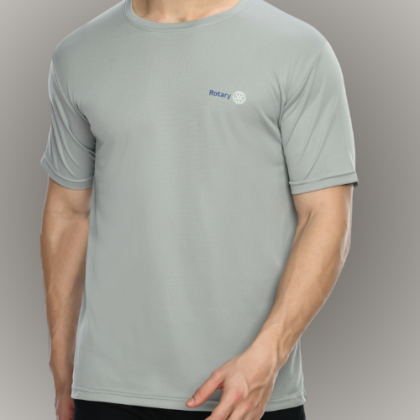 Customized Grey Round-Neck T-Shirt with Logo