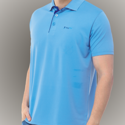 Customized Light Blue Polo T-Shirt with Logo