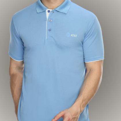 Customized Light Blue Polo T-Shirt with Logo