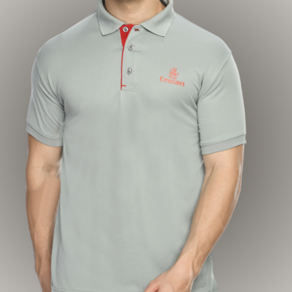 Customized Light Grey Polo T-Shirt with Logo