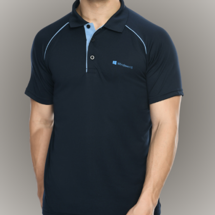 Customized Navy Blue Polo T-Shirt with Logo