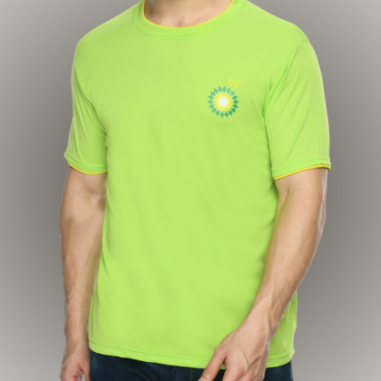 Customized Neon Green Round-Neck T-Shirt with Logo