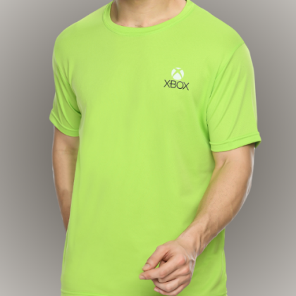 Customized Neon Green Round-Neck T-Shirt with Logo