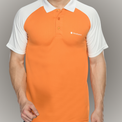 Customized Orange and White Polo T-Shirt with Logo