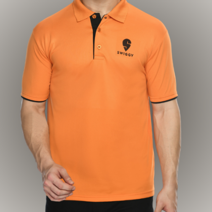 Customized Orange Polo T-Shirt with Logo