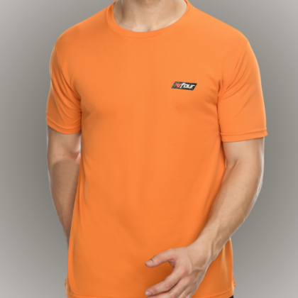 Customized Orange Round-Neck T-Shirt with Logo