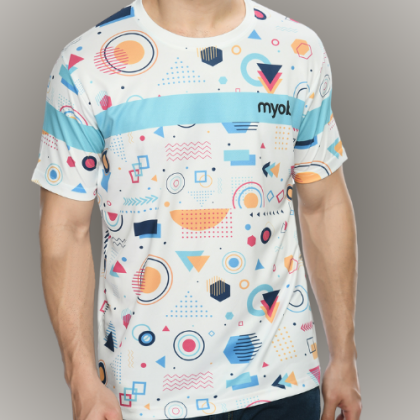 Customized Patterned Round-Neck T-Shirt with Logo