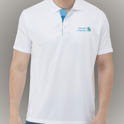 Customized White Polo T-Shirt with Logo