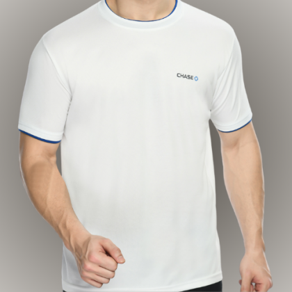 Customized White Round-Neck T-Shirt with Logo