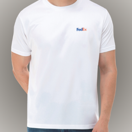 Customized White Round-Neck T-Shirt with Logo