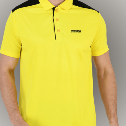 Customized Yellow and Black Polo T-Shirt with Logo