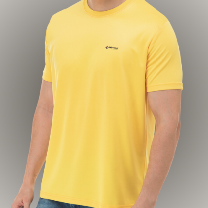 Customized Yellow Round-Neck T-Shirt with Logo