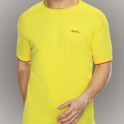 Customized Yellow Round-Neck T-Shirt with Logo