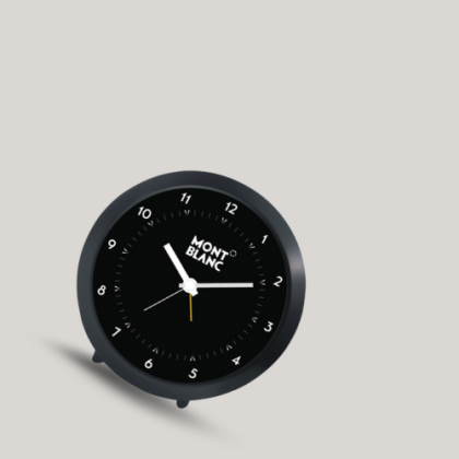 Customized Black Round Desk Clock with Logo