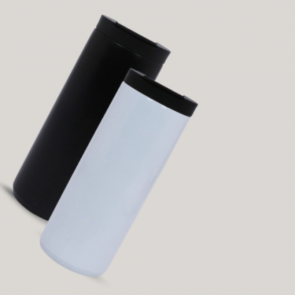 Customized Steel Vacuum Tumbler Mug (400ml, Black & White)