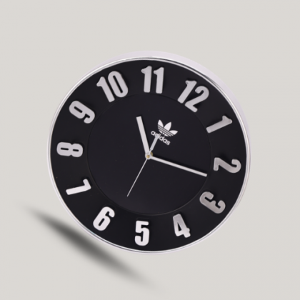 Customized Black and White Round Logo Wall Clock