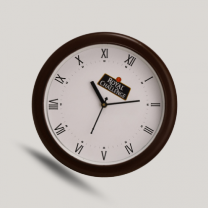 Customized Brown Round Wall Clock with Logo