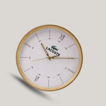 Customized Golden Round Logo Wall Clock