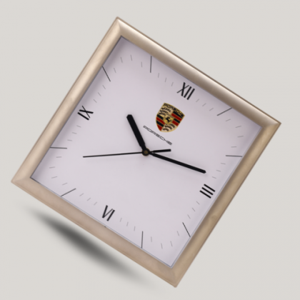 Customized White Square Wall Clock with Logo